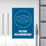 Husk munnbind - informasjonsskilt