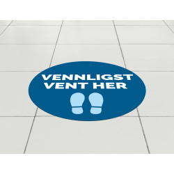 Vennligst vent her - gulvfolie